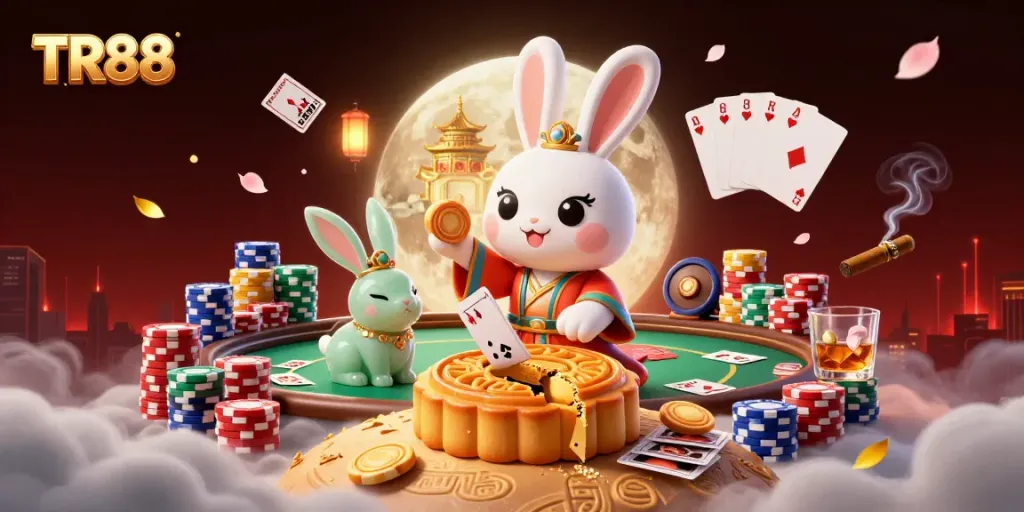 Engage with the mystical TR88 casino world inspired by folklore, showcasing unique poker elements.