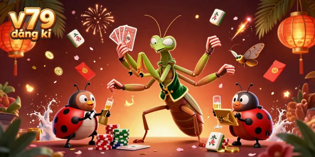 Experience excitement with the v79 đăng ký giant praying mantis casino scene filled with vibrant action.