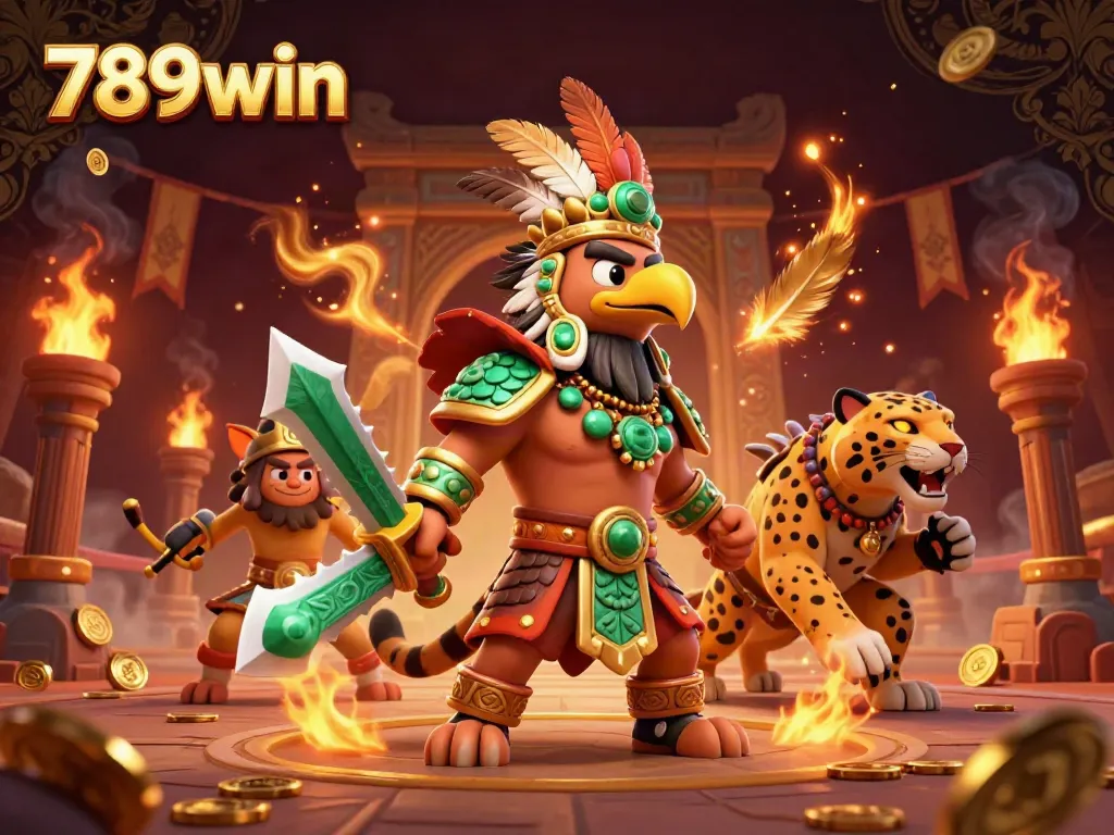 Experience thrilling adventures with 789win in a vibrant casino scene featuring dynamic characters and golden elements.