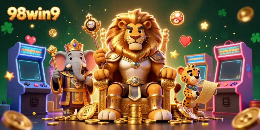 Experience thrilling gameplay at 98win9 with our vibrant casino scene filled with excitement and rewards.