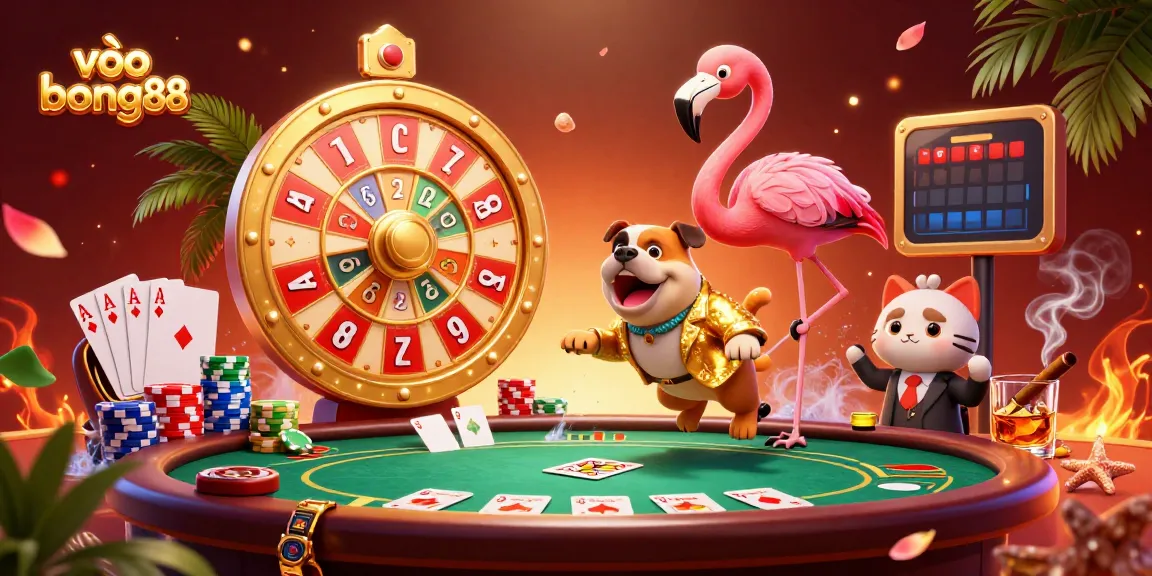 Experience winning gameplay with vào bong88 in this dynamic 3D illustration showcasing an exciting casino atmosphere.