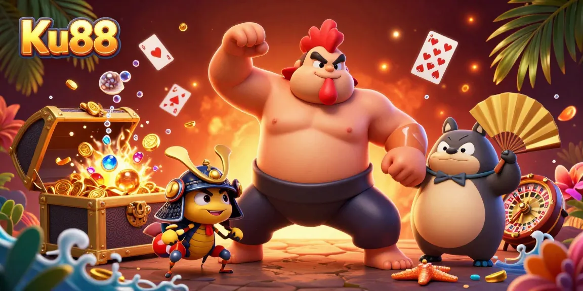Experience thrilling gameplay at Ku88 Casino with exciting characters and vibrant gaming elements.