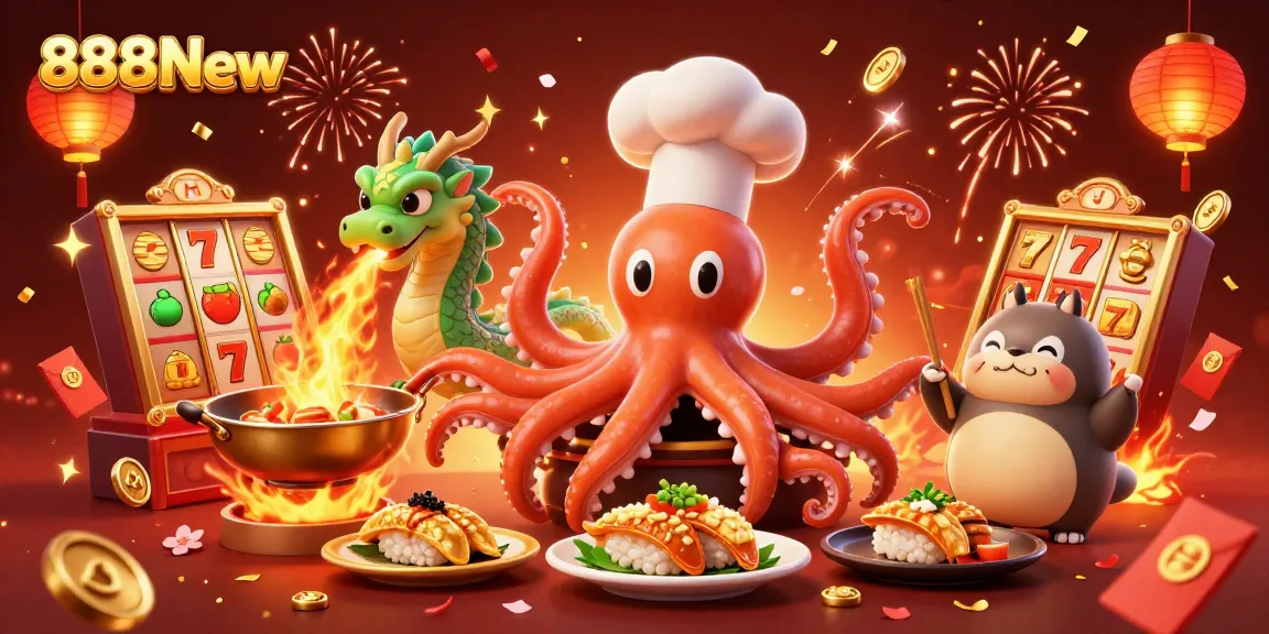 Experience thrilling gaming at 888New with vibrant illustrations of our casino charm in action.