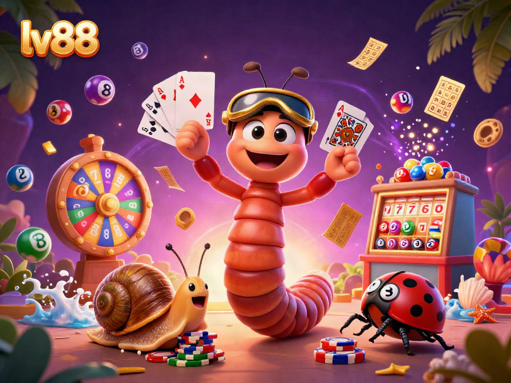 Experience the excitement of lv88 as a cartoon dealer showcases vibrant casino elements.