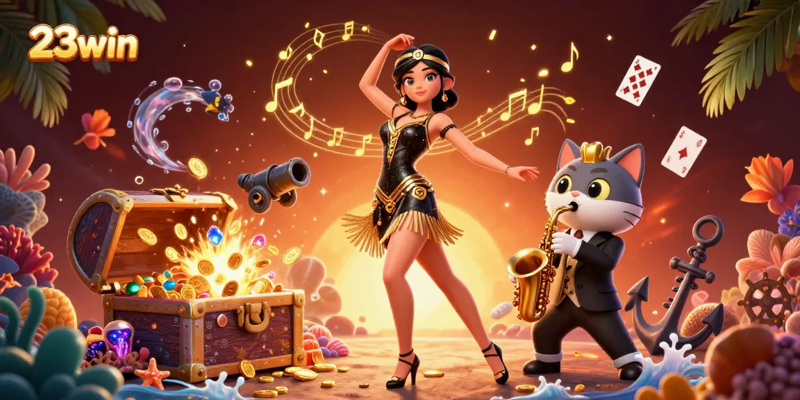 Experience exciting wins at 23win with vibrant casino illustrations and engaging gaming elements.