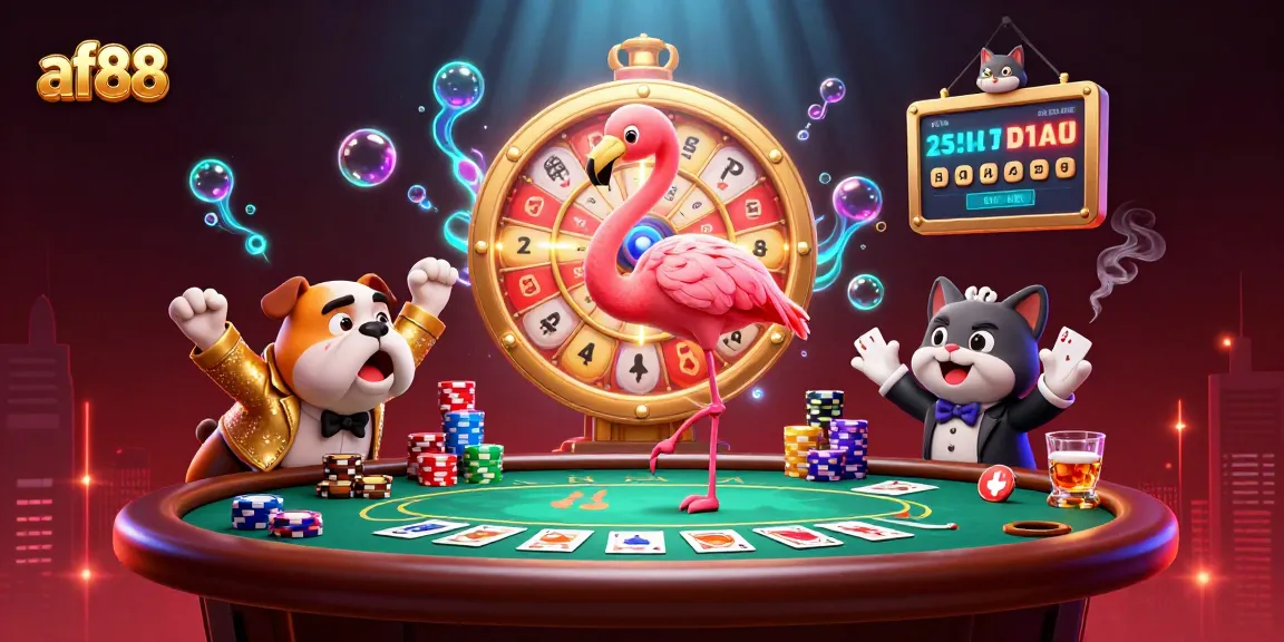 Engage with af88's thrilling gaming experience featuring 3D characters, dynamic casino elements, and bright visuals.