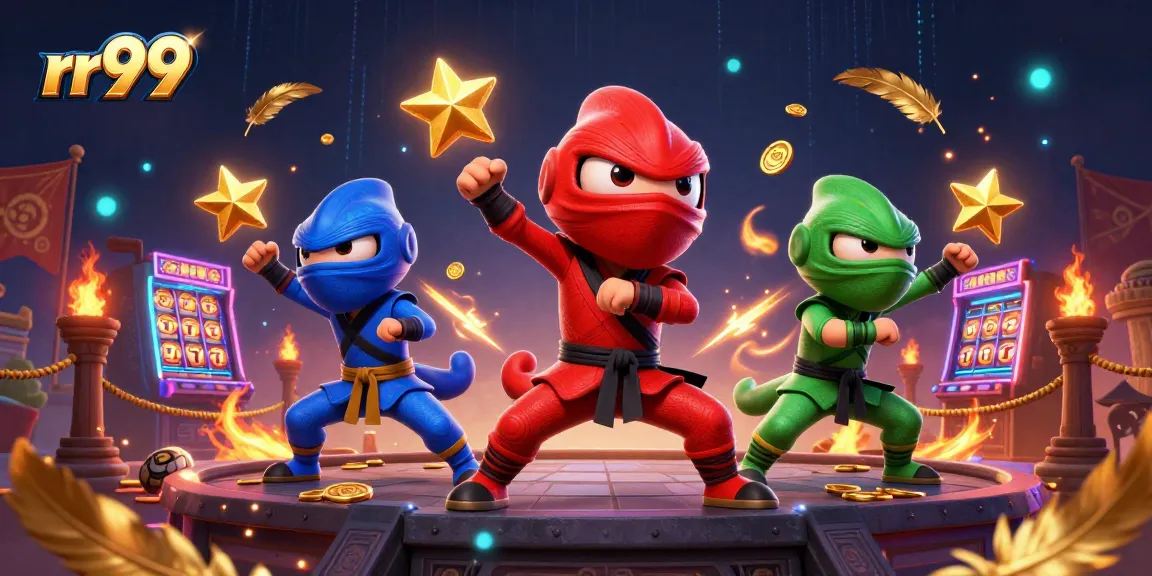 rr99 ninja chameleons showcase vibrant casino action with synchronized martial arts.