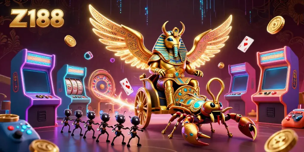 Z 188 brings excitement with glowing casino elements and characters, enhancing the gaming experience.