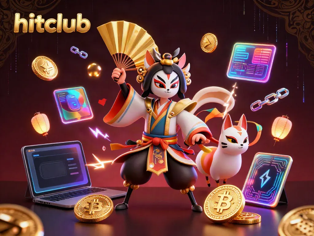 Engage in thrilling gameplay at hitclub while surrounded by vibrant 3D casino-themed characters and elements.