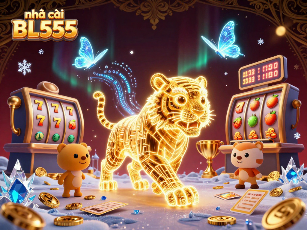 Experience the excitement at nhà cái BL555 with vibrant casino adventure featuring a glowing golden tiger.
