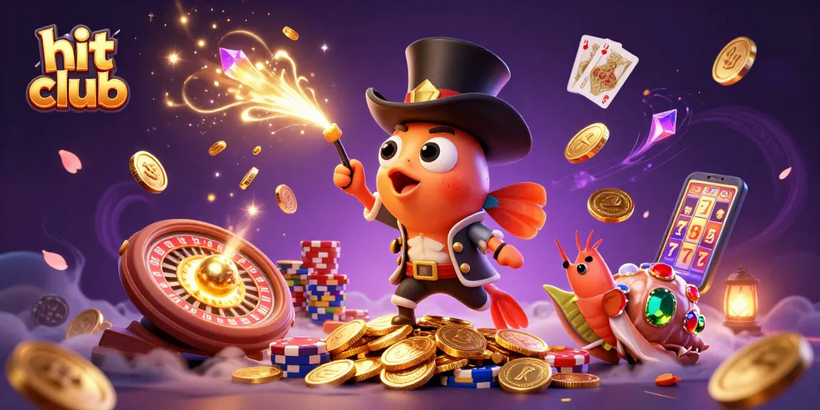 Spin and win at hit club with a dazzling 3D scene of animated sea creatures attracting coins.