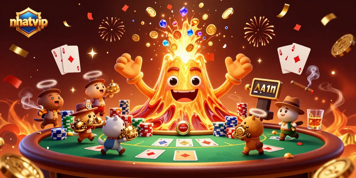 Nhatvip offers an exhilarating gambling experience with dynamic poker scenes and treasure-filled adventure.