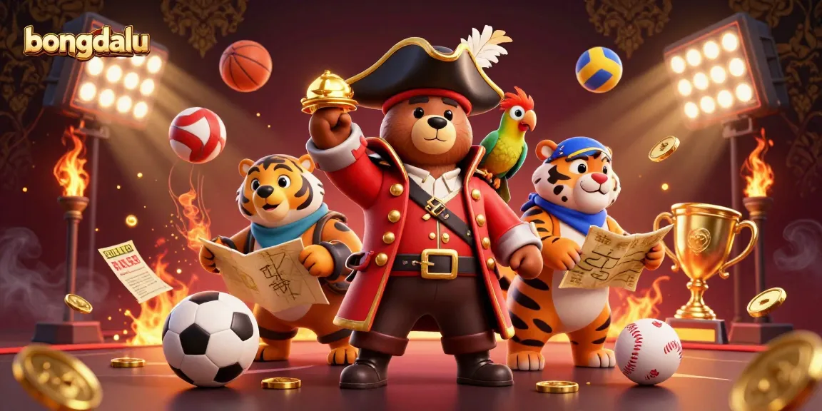 Bongdalu's colorful sports betting scene featuring animated characters and dynamic betting elements.