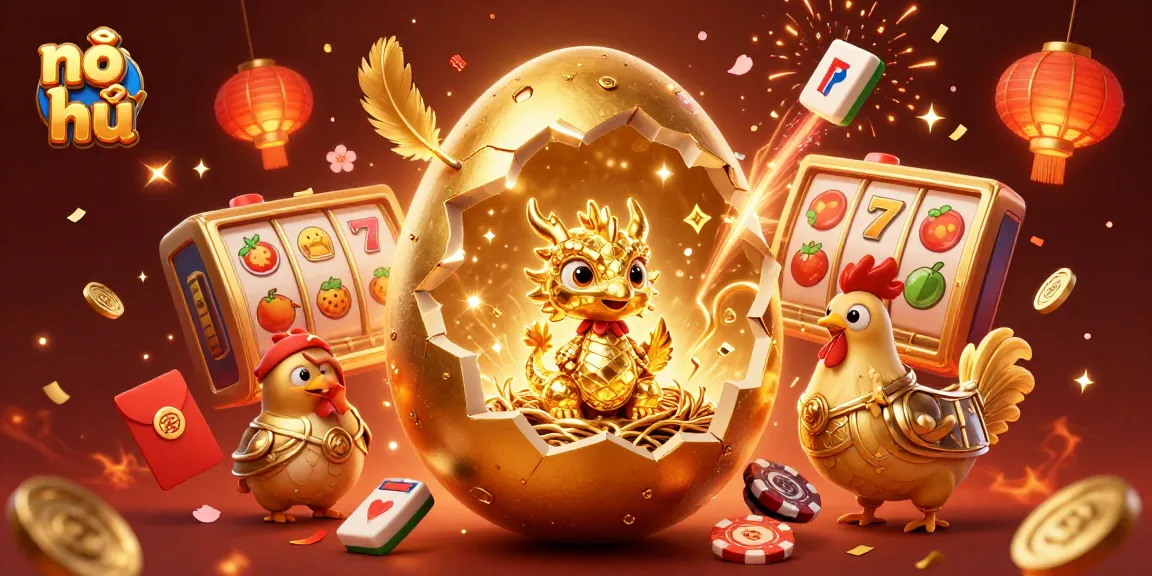 Experience the thrill of nổ hũ with this vibrant illustration showcasing dynamic slots and casino excitement.