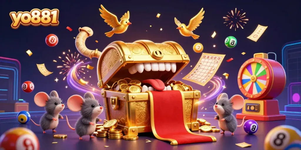 Experience thrilling gameplay with yo881 in a vibrant, high-energy casino scene filled with adventure.