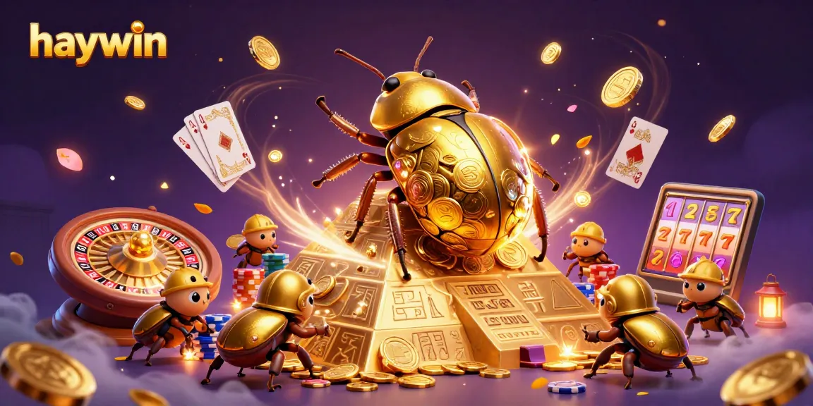 Experience the thrill of winning at haywin with colorful games, golden coins, and casino elements.