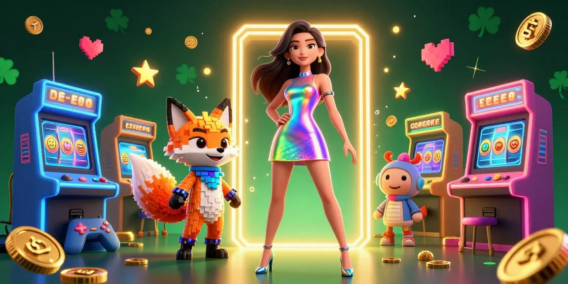 Win big at Rikvip with colorful 3D casino-themed gaming illustration showcasing slots, jackpots, and vibrant characters.