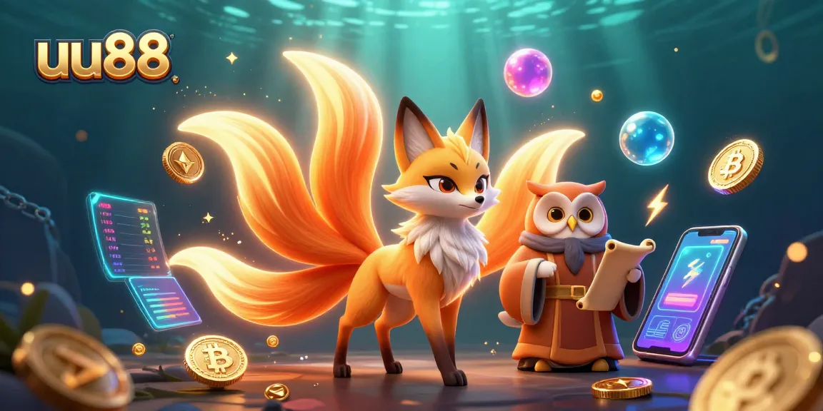 Experience thrilling gaming action at uu88 with colorful magical spirits and crypto elements.