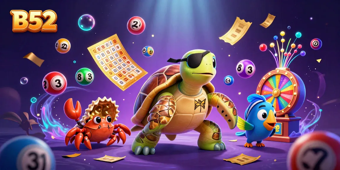 B52-themed casino action with a pirate turtle and vibrant gaming elements for an engaging atmosphere.
