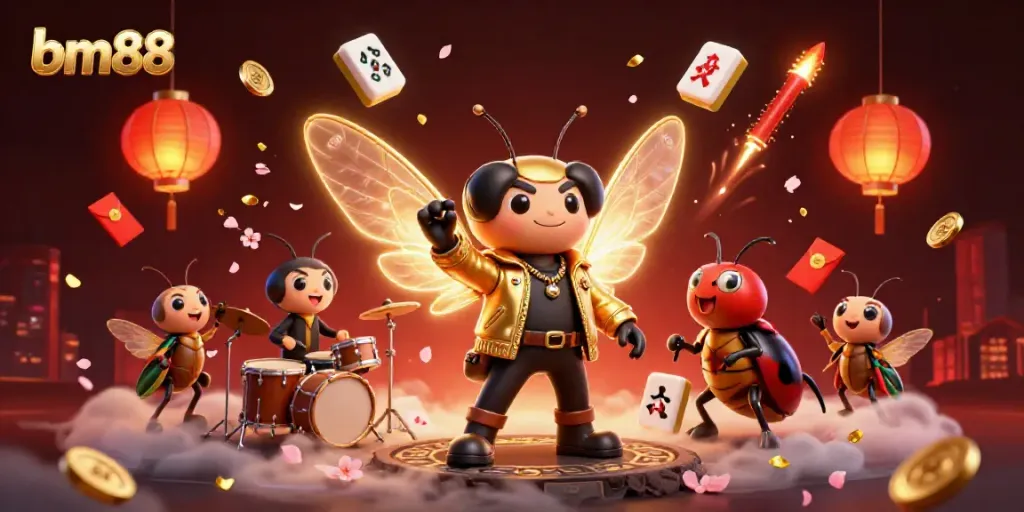 Experience the thrill of bm88 with a vibrant, dynamic casino scene featuring vibrant characters and elements.