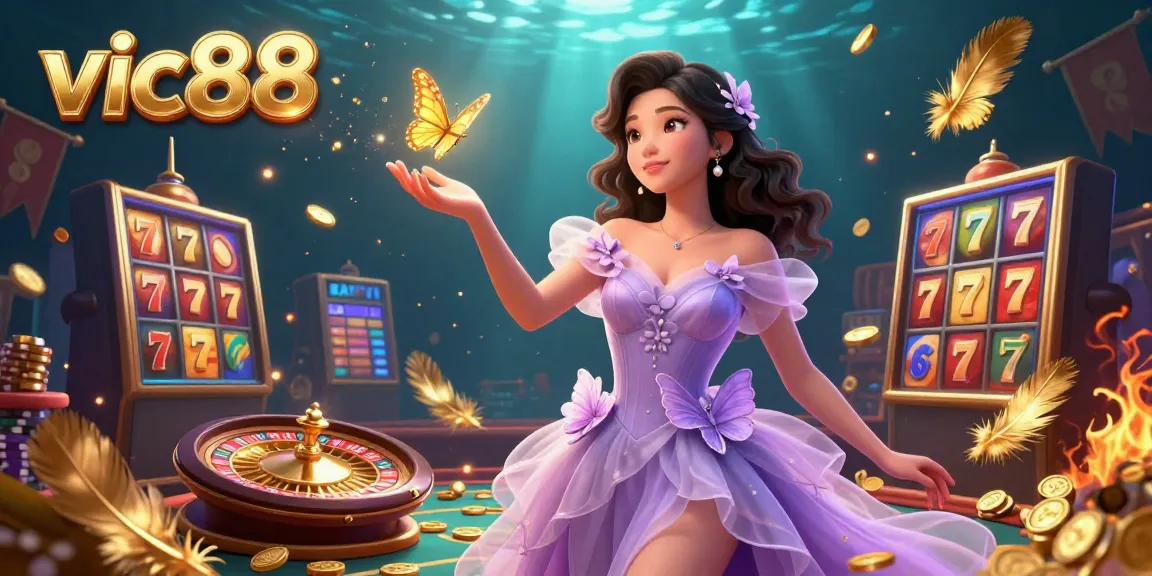 Experience vic88's thrilling slot action in a vibrant casino scene with stunning visuals and rich detail.