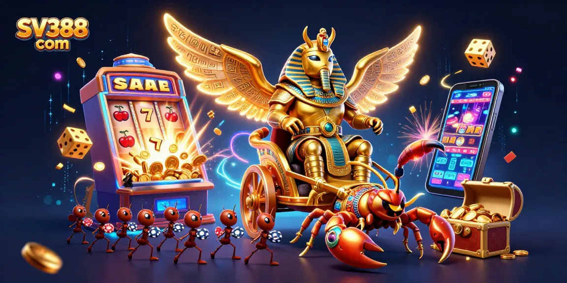 Experience intense cockfighting action with SV388 com in vibrant 3D illustration packed with casino excitement.