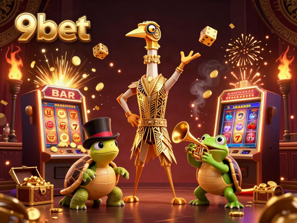 Experience the thrill of 9bet casino with vibrant 3D characters and dynamic game elements.