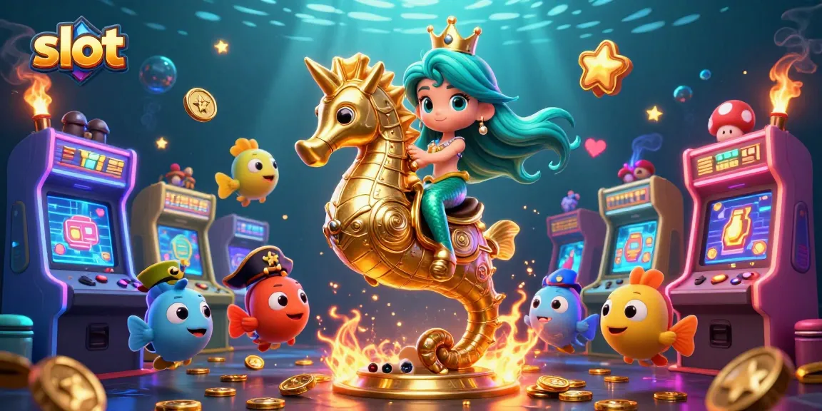 Experience thrilling slot action in a vibrant underwater scene with captivating characters.