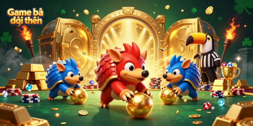 Engage in exciting gameplay with Game bài đổi thưởng featuring vibrant pangolins and golden treasures.