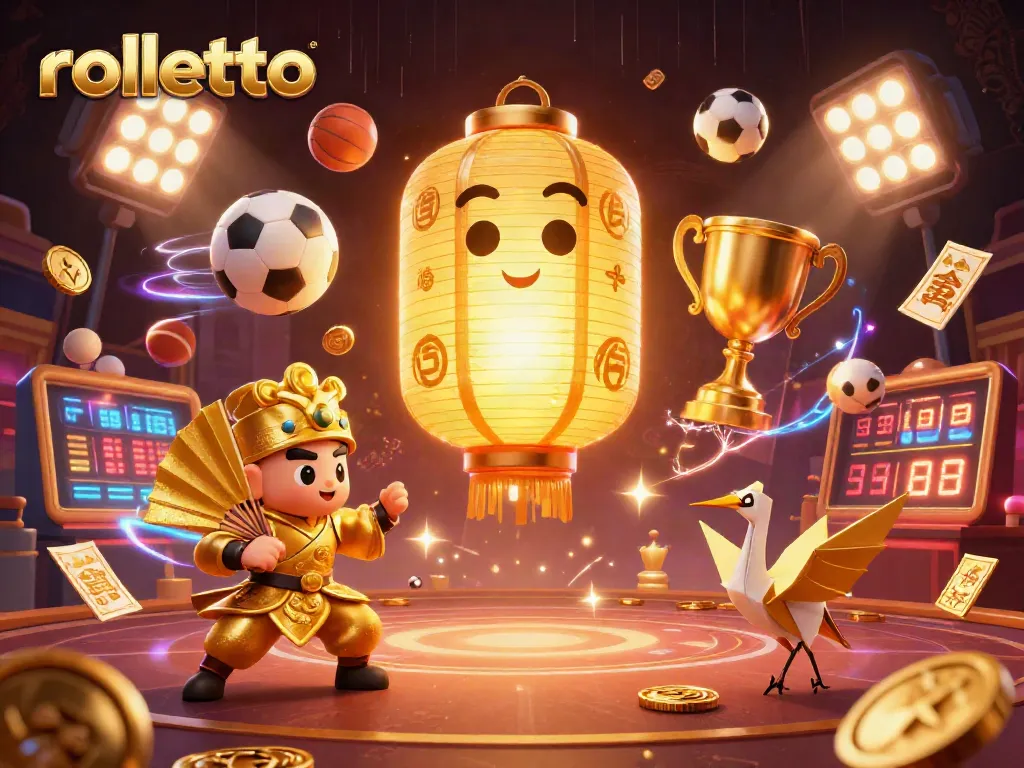 Experience rolletto's vibrant online gambling with immersive casino scenes filled with glowing characters.