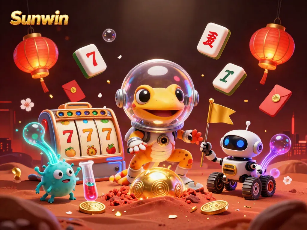 Spin to win with Sunwin at a vibrant Martian casino filled with treasures and excitement.