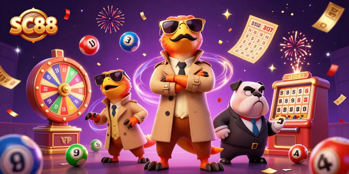 Engage in thrilling gameplay at SC88 with three raptors in a trench coat entering a VIP lounge.