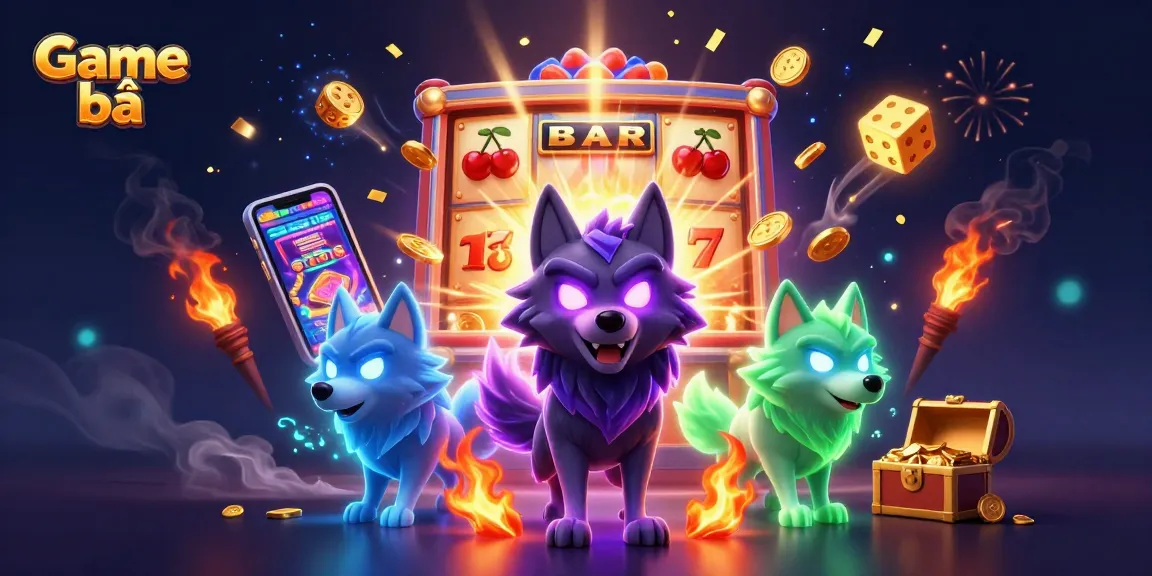 Experience Game bài excitement with vibrant slot machines and ghostly wolves in action!