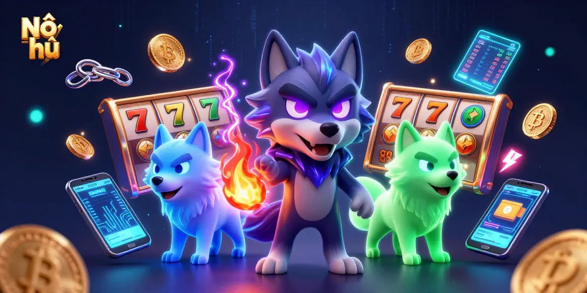 Engage in Nổ hũ excitement with vibrant 3D illustration showcasing thrilling slot games.