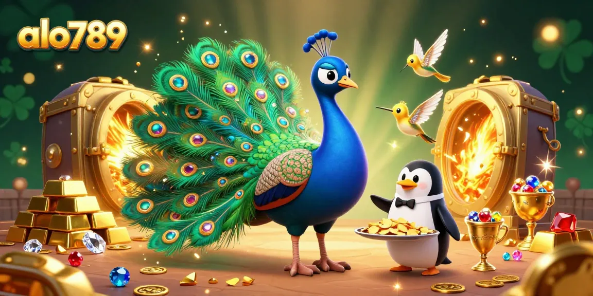 Immerse in the exciting world of cockfighting with alo789's dynamic 3D scene featuring vibrant characters and rich treasures.
