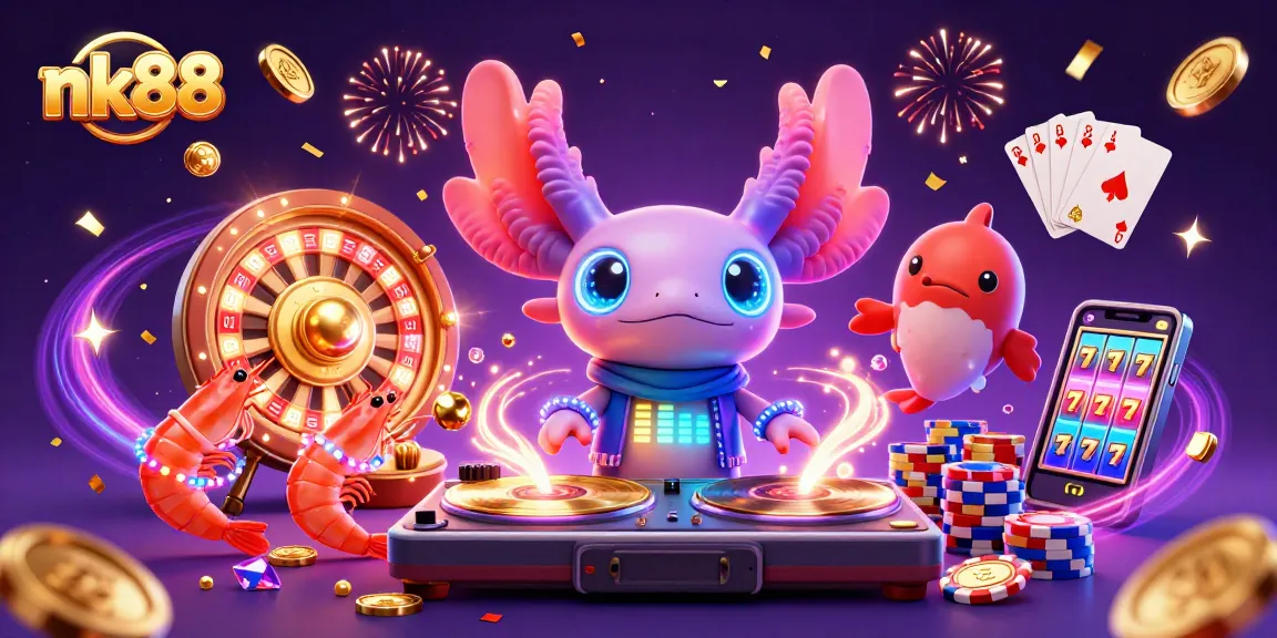 Experience the exciting nk88 gaming adventure with vibrant characters and dynamic casino elements.