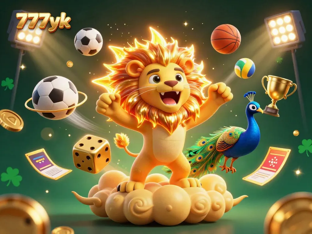 Join the thrilling atmosphere of 777yk as players engage with virtual dice, trophies, and dynamic sports elements.