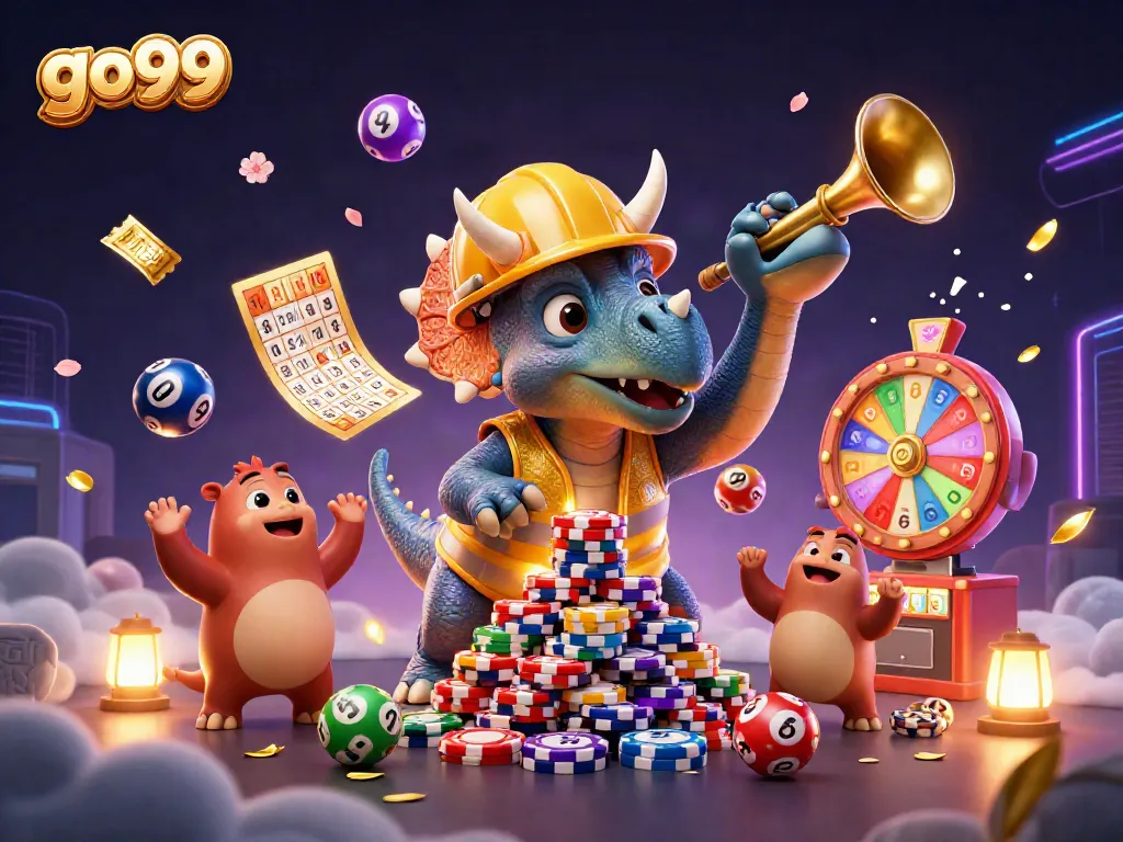Engage in go99 gaming fun with a vibrant scene of casino characters in action.