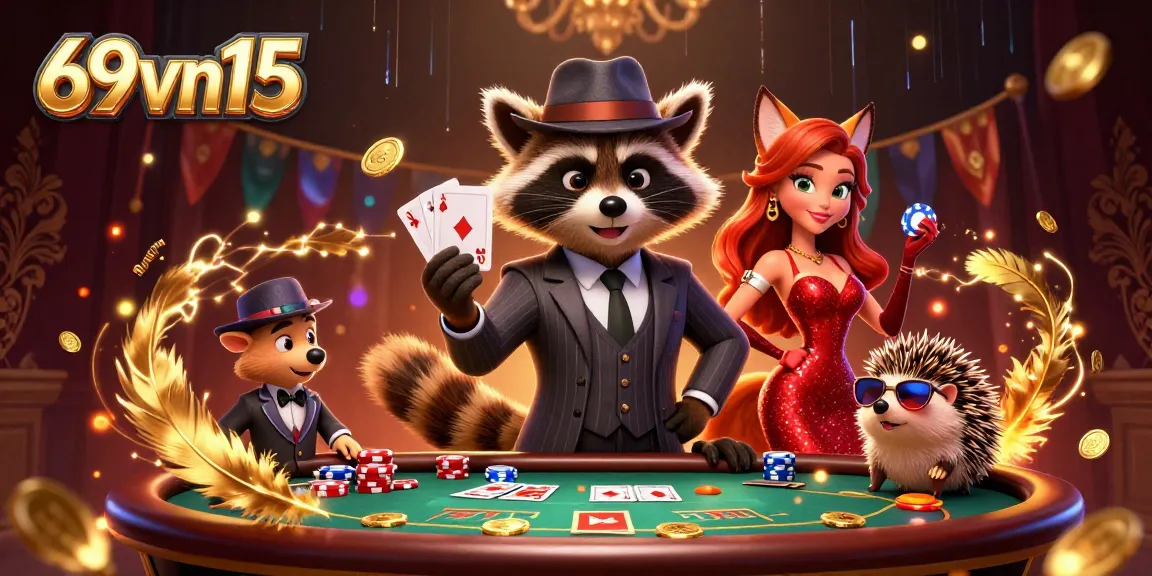 Enjoy exciting poker actions at 69vn15 with a dynamic casino scene featuring charismatic characters.
