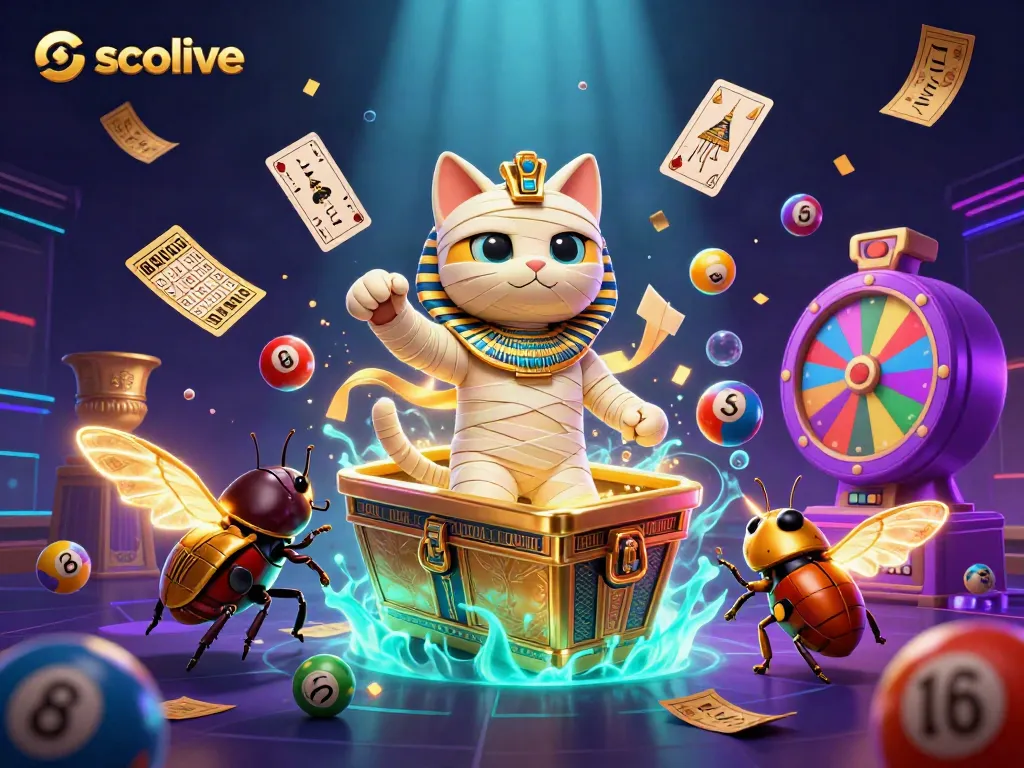 Experience thrilling gaming action with socolive in a vibrant 3D casino scene featuring Egyptian elements and lottery excitement.
