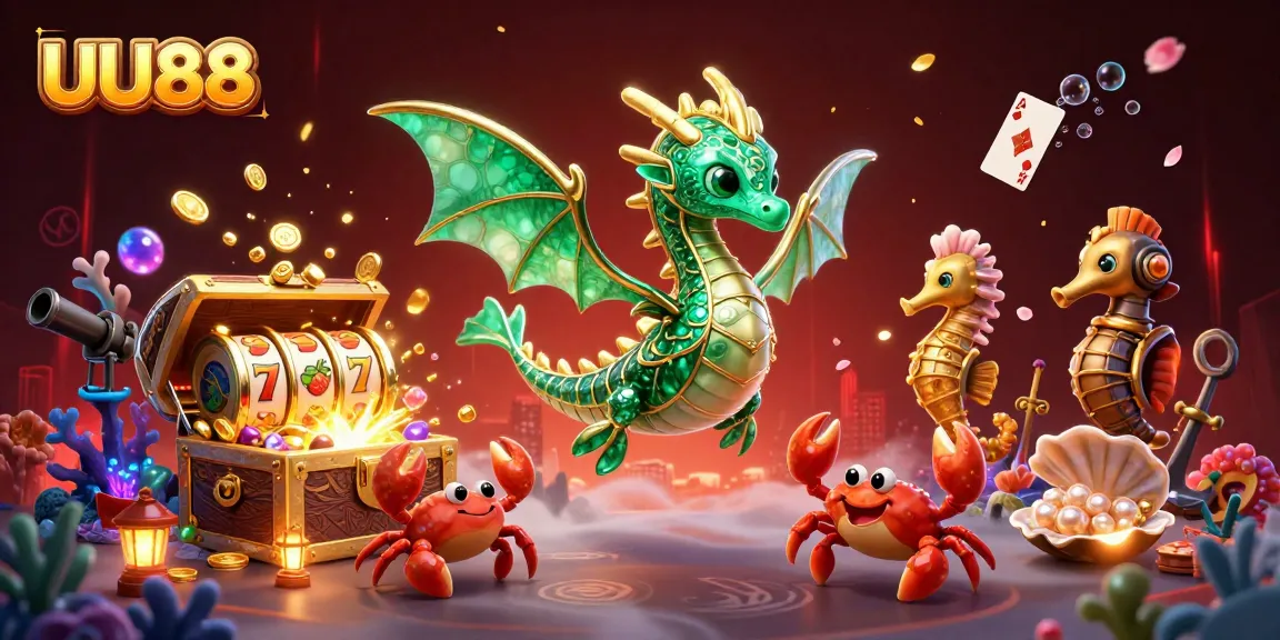 Experience the excitement of UU88 with vibrant 3D casino action featuring treasure and gambling elements.