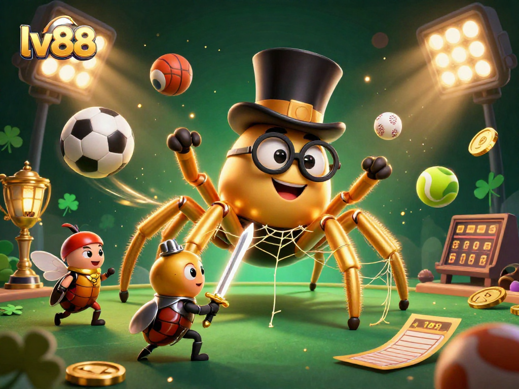 Experience exciting gaming at lv88 with a dynamic scene featuring characters and sports elements in a vibrant casino setting.