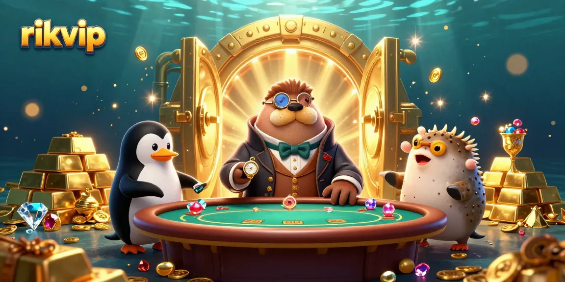 Experience thrilling poker action with rikvip underwater, featuring vibrant characters and rich treasure elements.