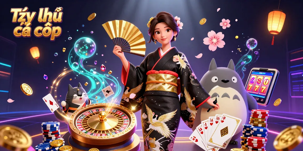 Experience thrilling Tỷ lệ cá cược action with vibrant gaming elements in a 3D casino illustration.