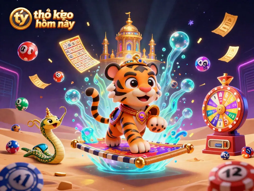 Experience tỷ lệ kèo nhà cái hôm nay in this vibrant 3D illustration of a casino-themed scene