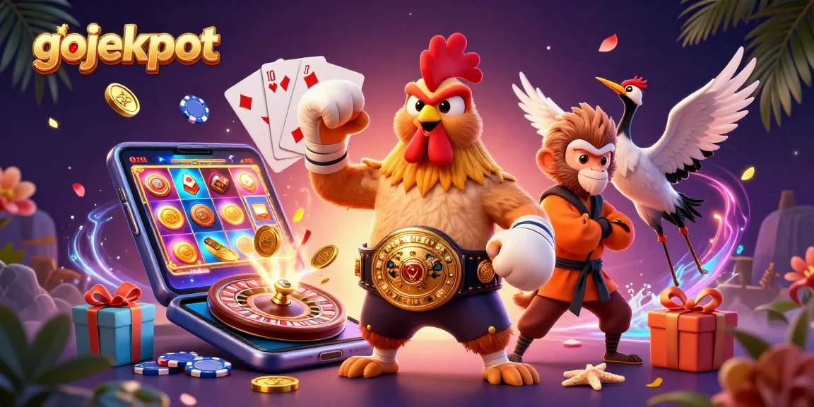 Hit the jackpot with gojekpot featuring vibrant casino characters and engaging gaming elements.
