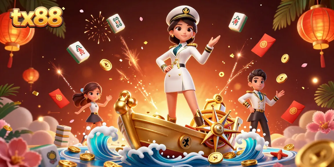Engage with tx88, surrounded by vibrant 3D casino elements, as luck unfolds in a captivating scene.