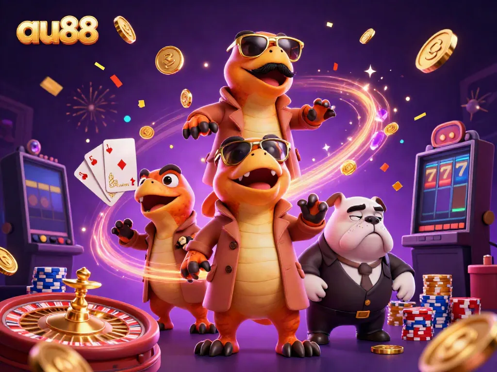 Experience the excitement at au88 with raptors in disguise entertaining in a vibrant casino atmosphere.