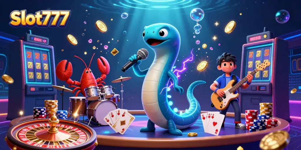 Engage in exhilarating Slot777 action with vibrant 3D underwater casino characters and dynamic game elements.