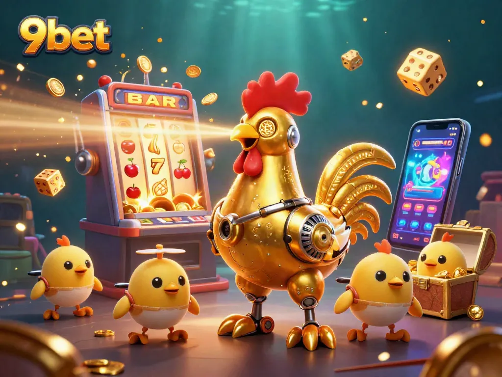 Experience thrilling gaming at 9bet with vibrant 3D characters and casino visuals in action.